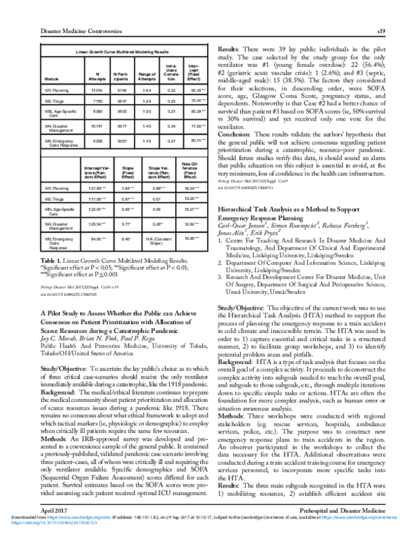 (PDF) Hierarchical Task Analysis as a Method to Support Emergency ...