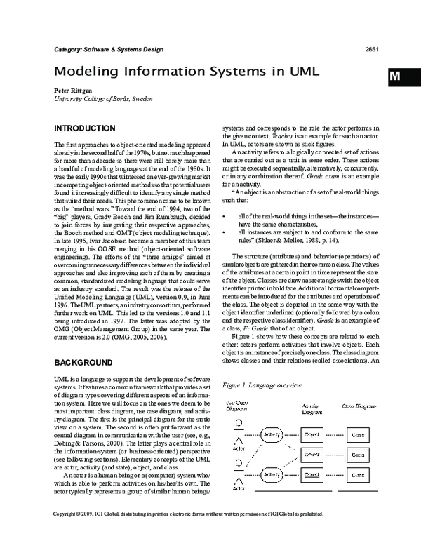 (PDF) Modeling Information Systems in UML
