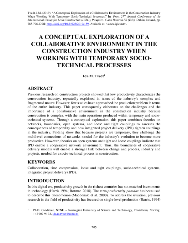 (PDF) A Conceptual Exploration of a Collaborative Environment in the ...