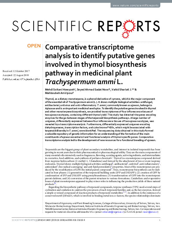 (PDF) Comparative transcriptome analysis to identify putative genes ...