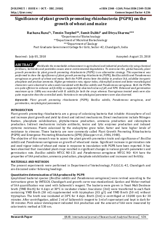 (PDF) Significance of plant growth promoting rhizobacteria ( PGPR ) on ...