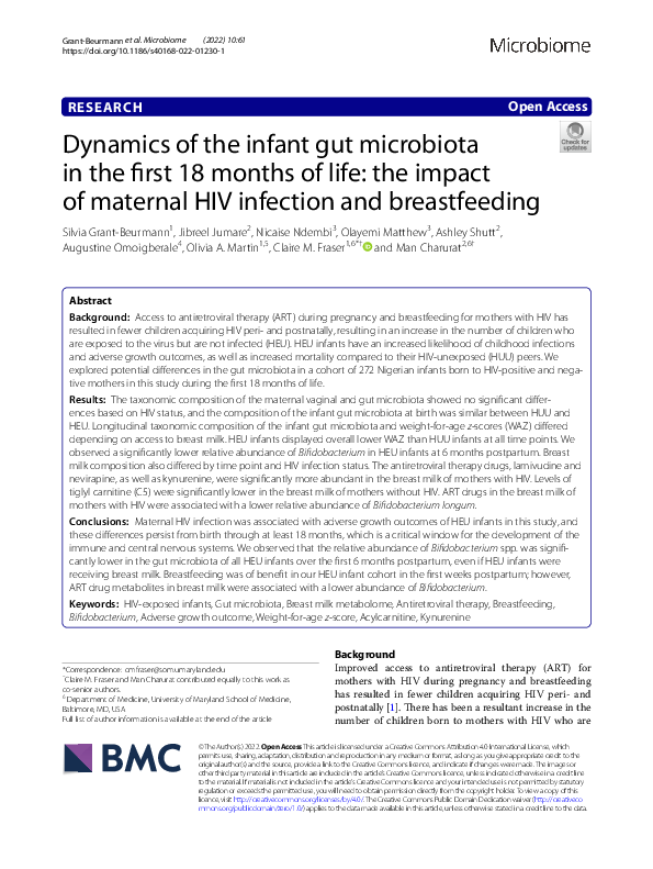 (PDF) Dynamics of the infant gut microbiota in the first 18 months of ...