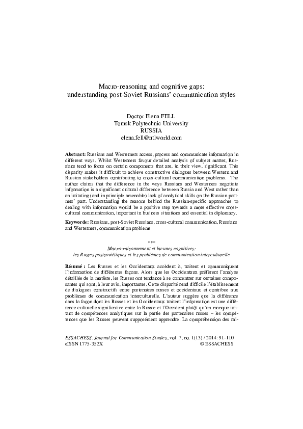 (PDF) Macro-reasoning and cognitive gaps: understanding post-Soviet ...