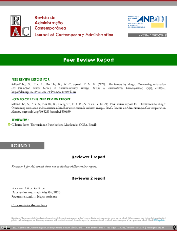 (PDF) Peer review report for: Effectiveness by design: Overcoming ...