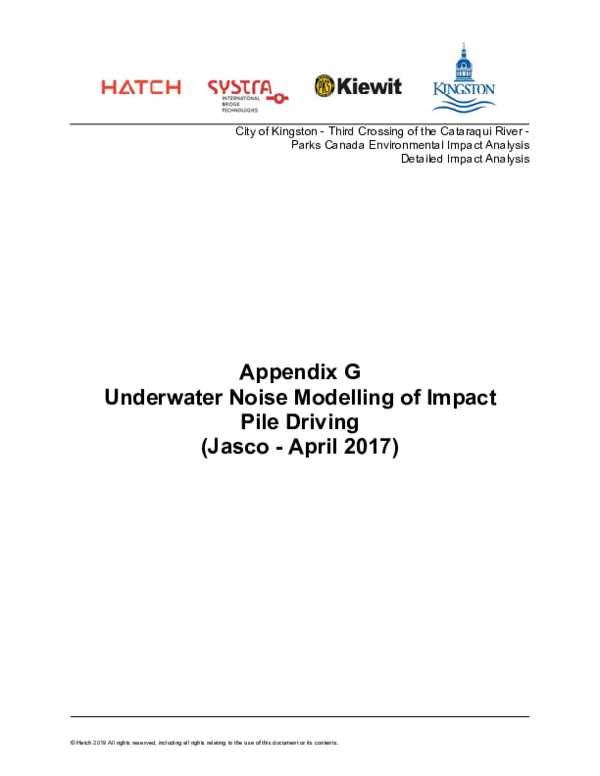 (PDF) Underwater Noise Modelling of Impact Pile Driving