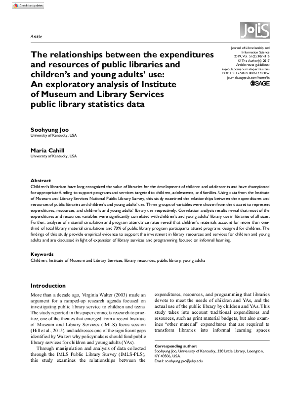 (PDF) The relationships between the expenditures and resources of ...