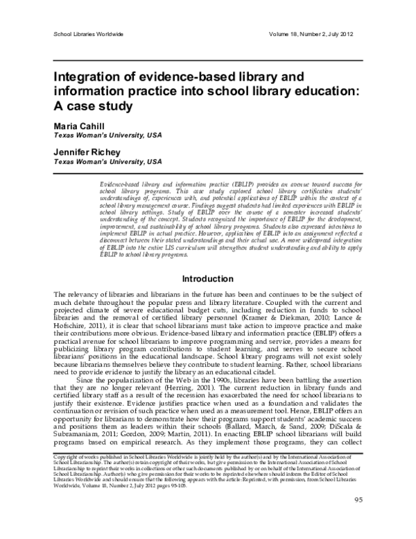 (PDF) Integration of evidence-based library and information practice ...