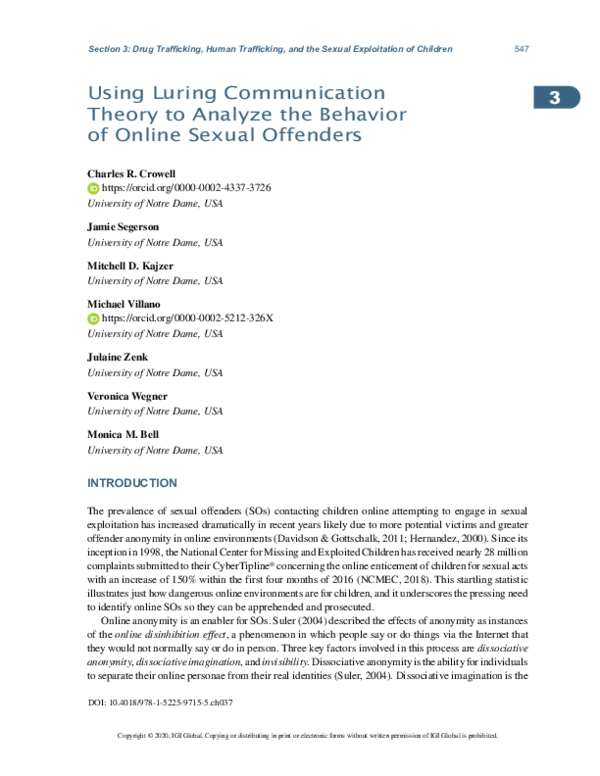 (PDF) Using Luring Communication Theory to Analyze the Behavior of ...