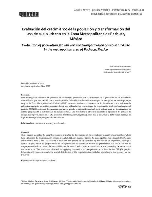 Pdf Evaluación Del Crecimiento De La Población Y Transformación Del
