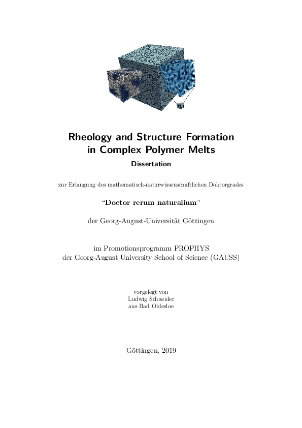 (PDF) Rheology and Structure Formation in Complex Polymer Melts