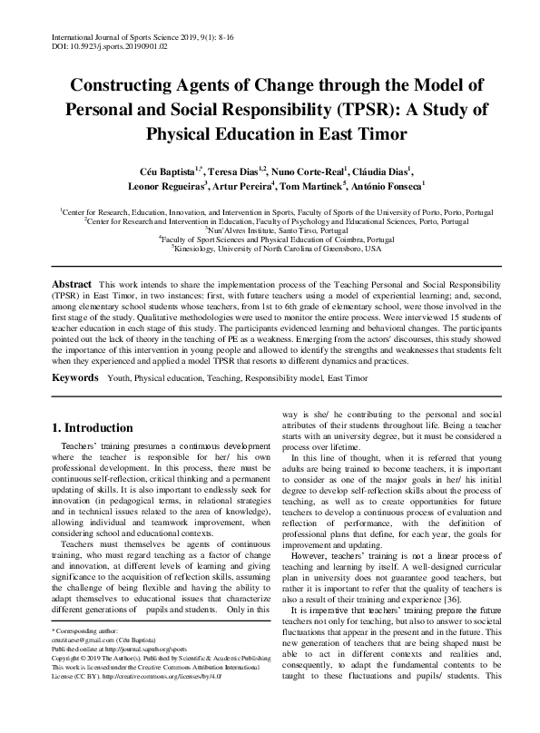 (PDF) Constructing Agents of Change through the Model of Personal and ...