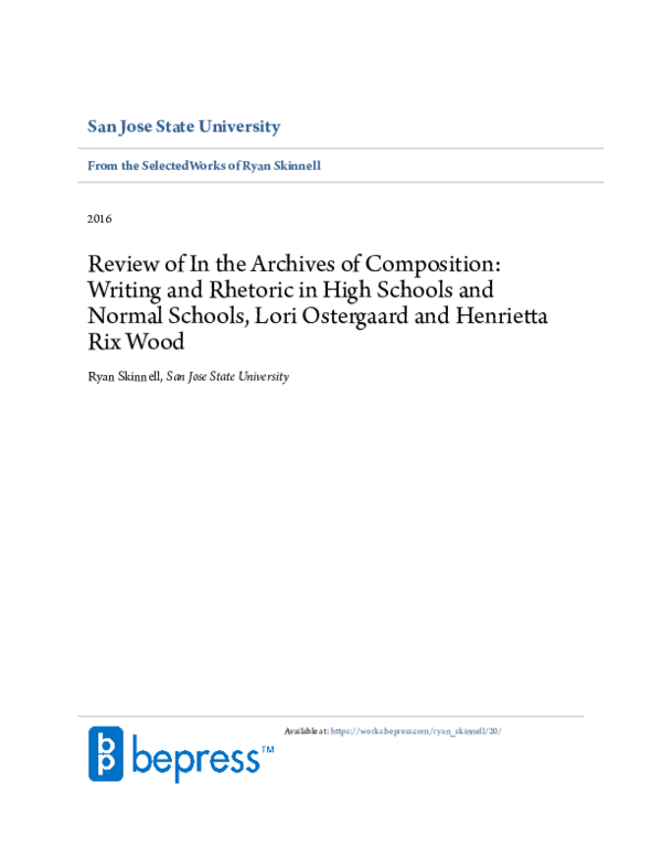 (PDF) Review of In the Archives of Composition: Writing and Rhetoric in ...