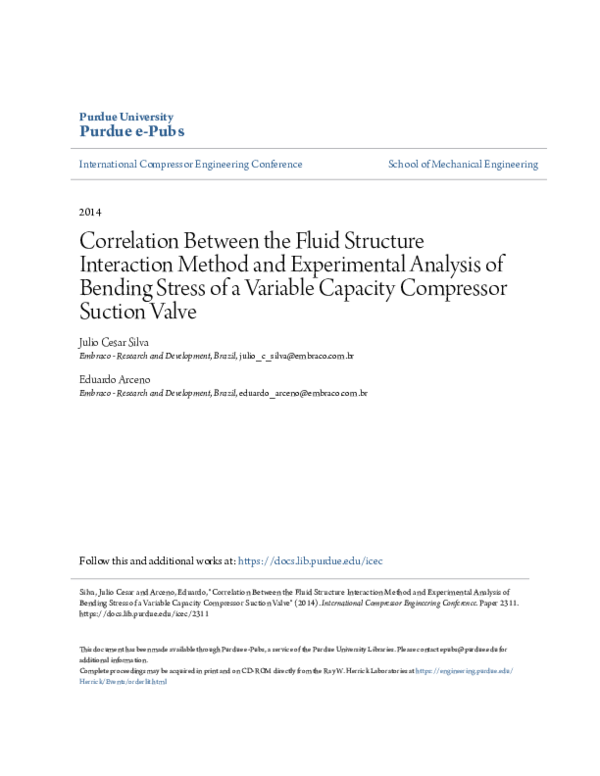 (PDF) Correlation Between the Fluid Structure Interaction Method and ...