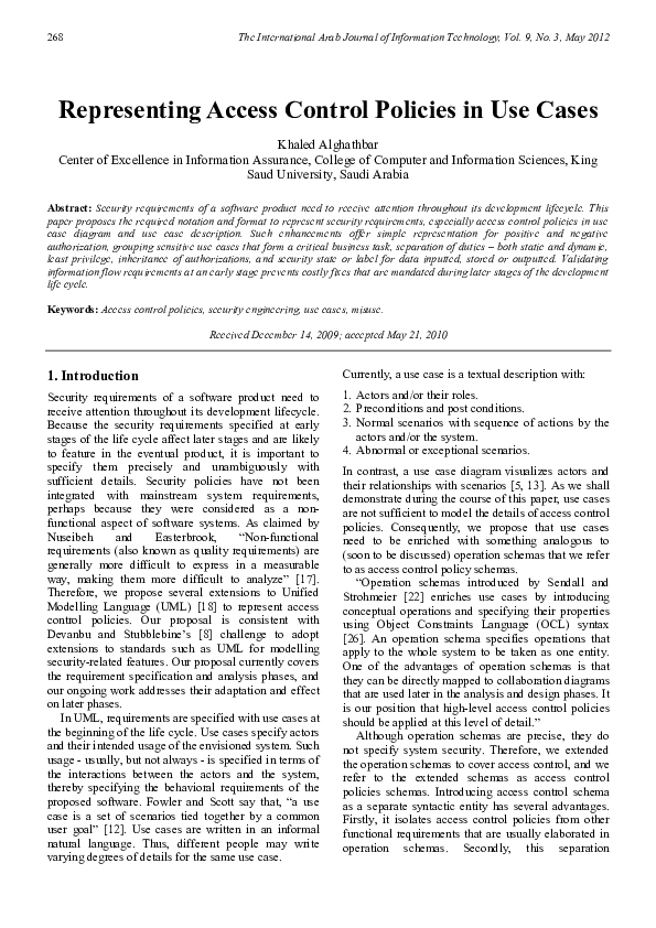 (PDF) Consistent and Complete Access Control Policies in Use Cases