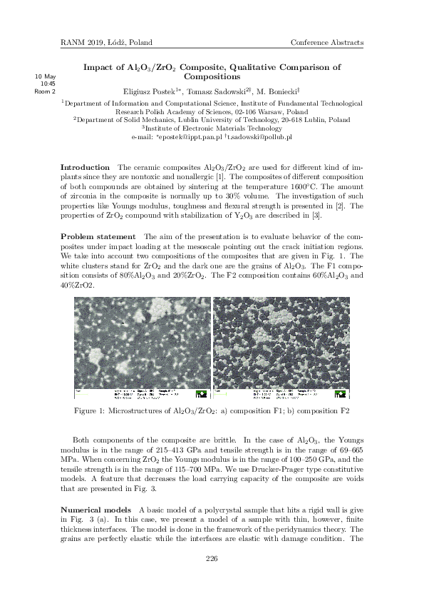 (PDF) Impact of Al 2 O 3 / ZrO 2 Composite , Qualitative Comparison of ...