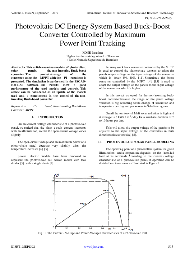 (PDF) Photovoltaic DC Energy System Based Buck-Boost Converter ...
