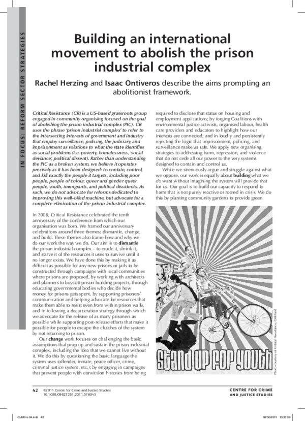 (PDF) Building an international movement to abolish the prison ...