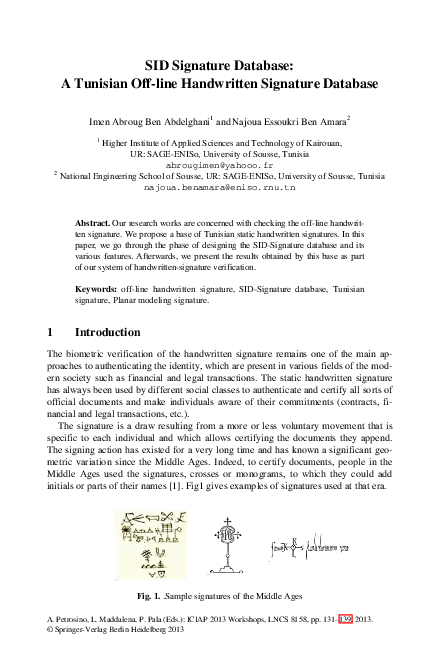 (PDF) SID Signature Database: A Tunisian Off-line Handwritten Signature ...
