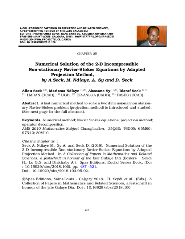 PDF) Numerical Solution of the 2-D Incompressible Non-stationary