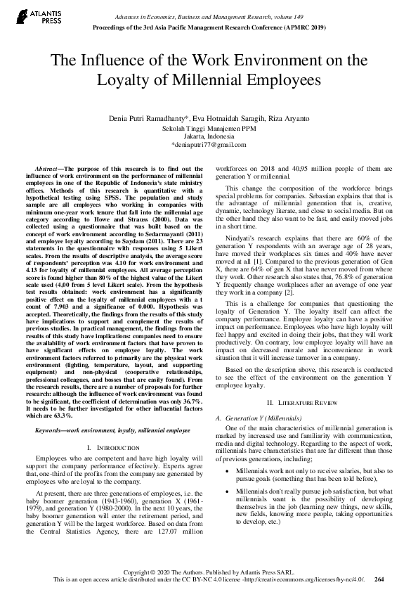 (PDF) The Influence of the Work Environment on the Loyalty of ...