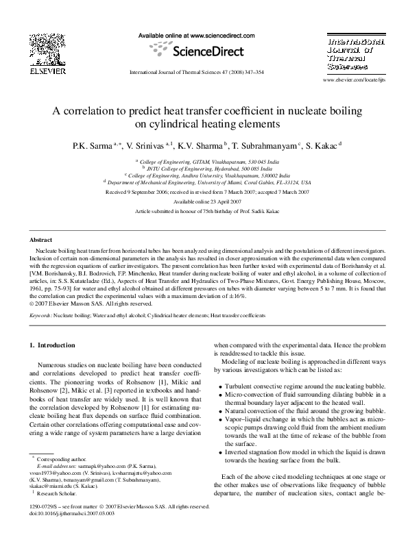 (PDF) A correlation to predict heat transfer coefficient in nucleate ...