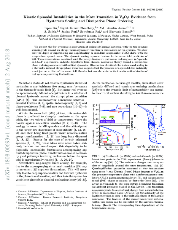 (PDF) Kinetic Spinodal Instabilities in the Mott Transition in V_{2}O ...