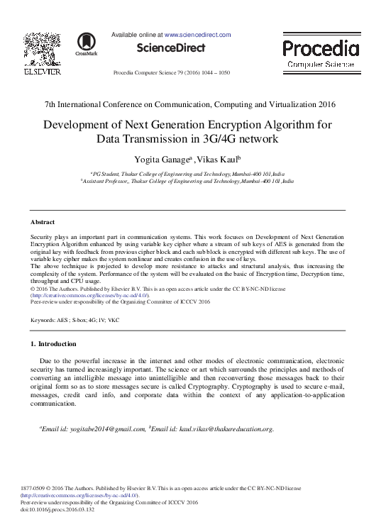 (PDF) Development of Next Generation Encryption Algorithm for Data ...