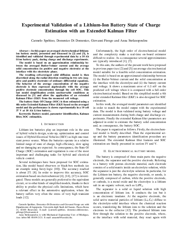 (PDF) Experimental validation of a lithium-ion battery state of charge ...