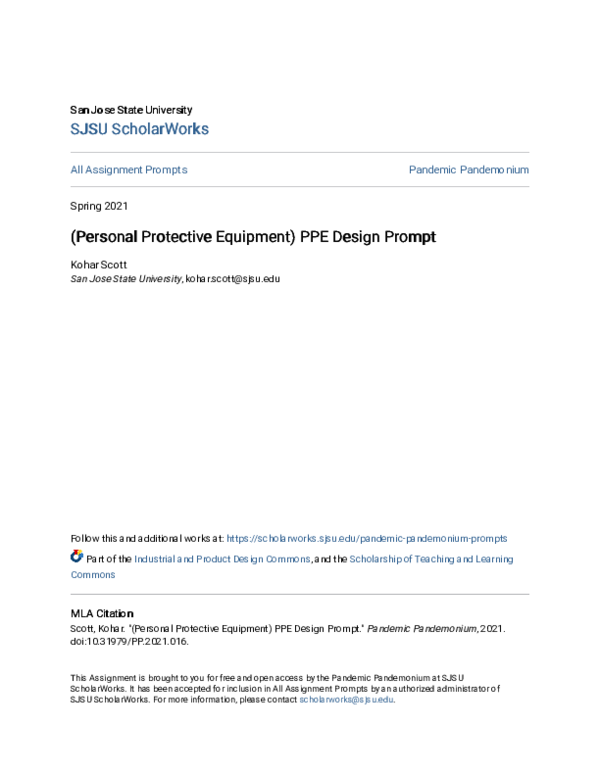 (PDF) (Personal Protective Equipment) PPE Design Prompt