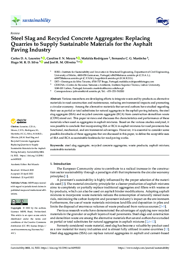 (PDF) Steel Slag and Recycled Concrete Aggregates: Replacing Quarries ...