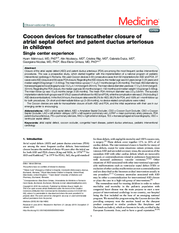 (PDF) Cocoon devices for transcatheter closure of atrial septal defect ...