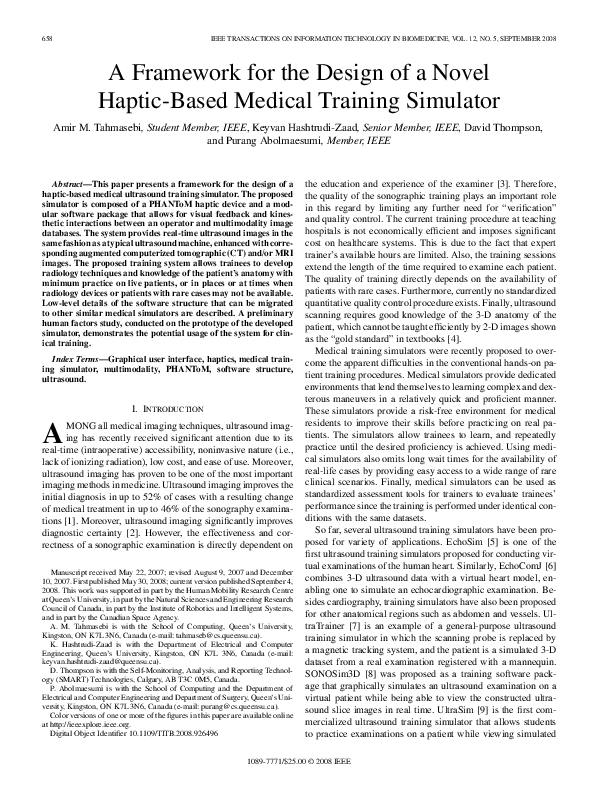 (PDF) A Framework for the Design of a Novel Haptic-Based Medical ...