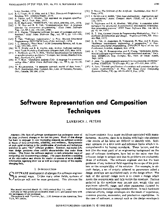 (PDF) Software representation and composition techniques