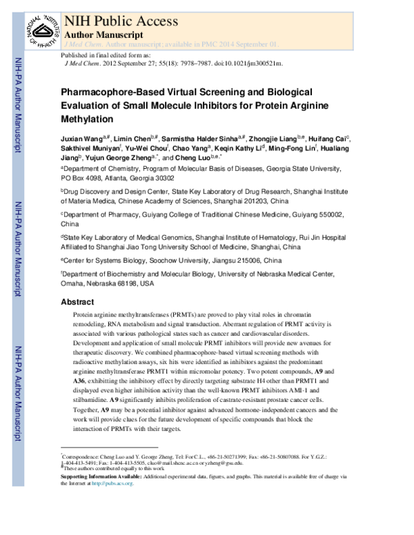 (PDF) Pharmacophore-Based Virtual Screening and Biological Evaluation ...
