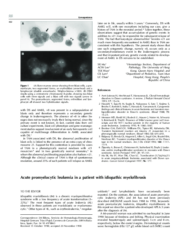 (PDF) Acute promyelocytic leukemia in a patient with idiopathic ...