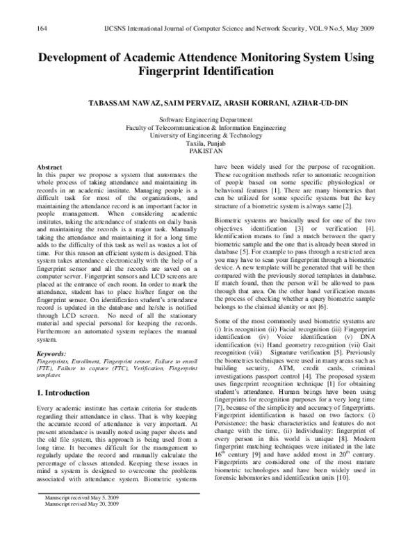 (PDF) Development of Academic Attendence Monitoring System Using ...