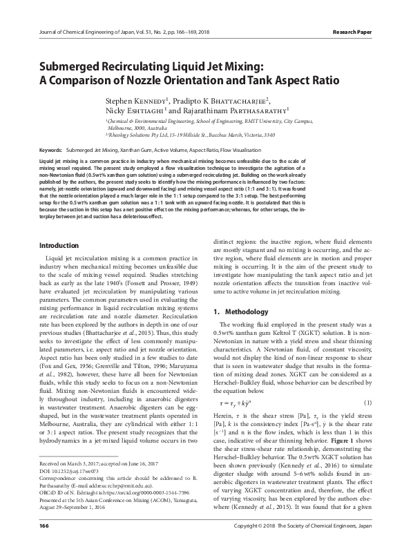 (PDF) Submerged Recirculating Liquid Jet Mixing A Comparison of Nozzle