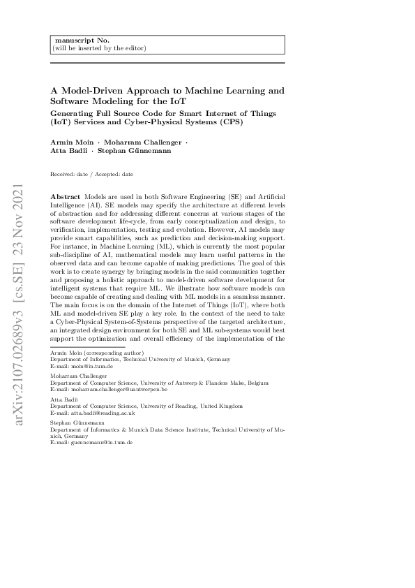 (PDF) A Model-Driven Engineering Approach to Machine Learning and ...