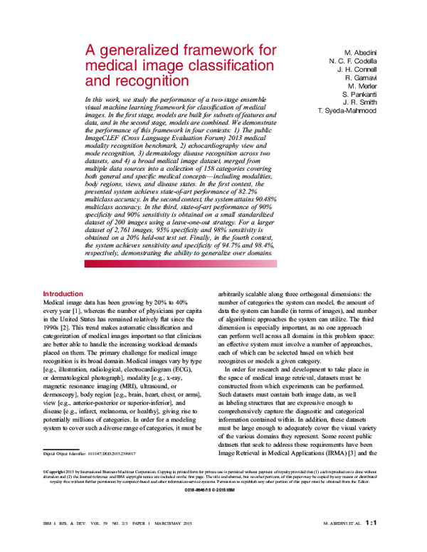(PDF) A generalized framework for medical image classification and ...