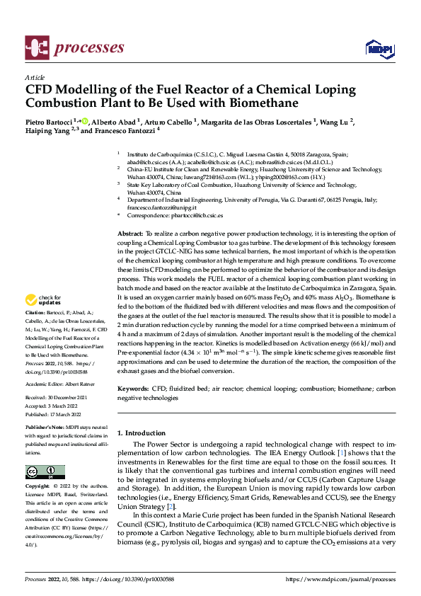 (PDF) CFD Modelling of the Fuel Reactor of a Chemical Loping Combustion ...
