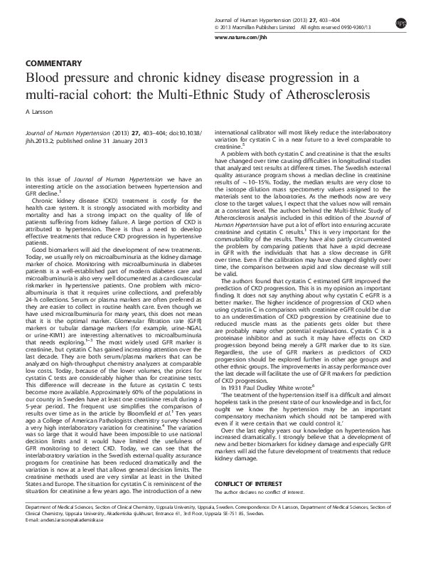 (PDF) Blood Pressure and Chronic Kidney Disease Progression: An Updated ...