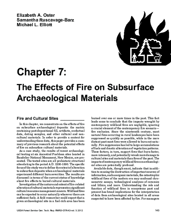 (PDF) The effects of fire on subsurface archaeological materials ...