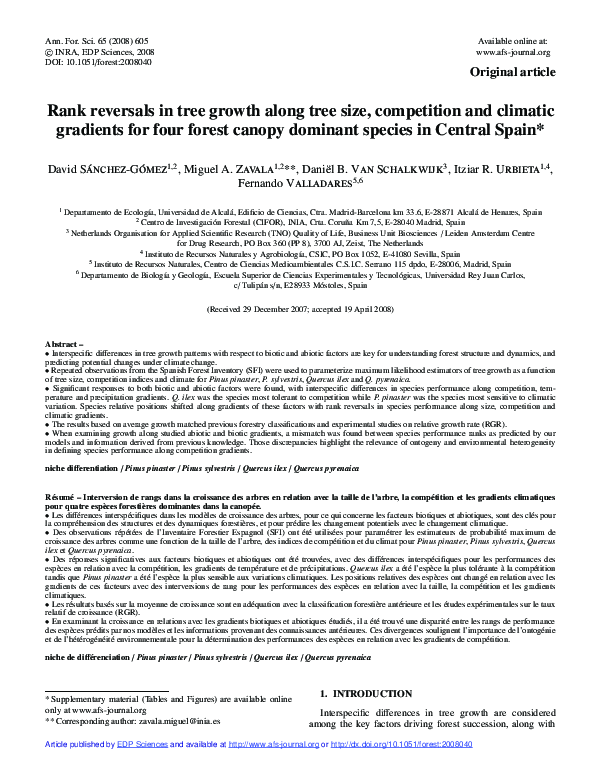 (PDF) Rank reversals in tree growth along tree size, competition and ...