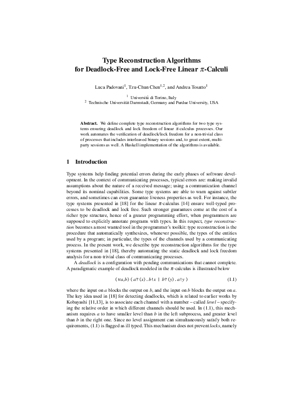 (PDF) Type Reconstruction Algorithms for Deadlock-Free and Lock-Free ...
