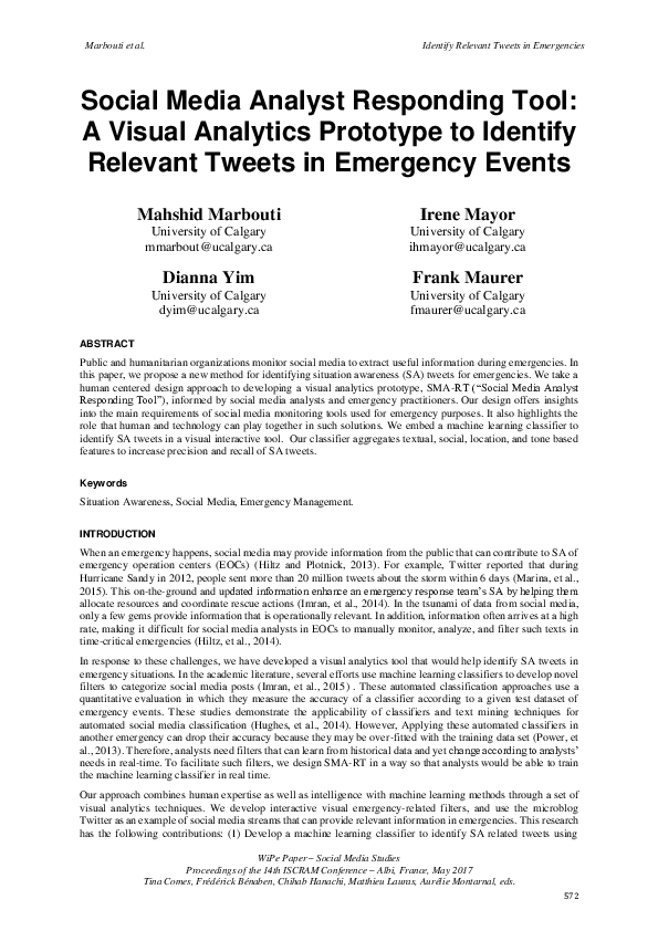 (PDF) Social Media Analyst Responding Tool: A Visual Analytics ...