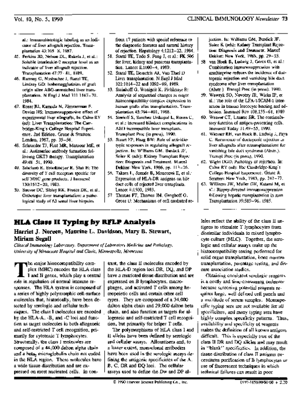 (PDF) HLA class II typing by RFLP analysis