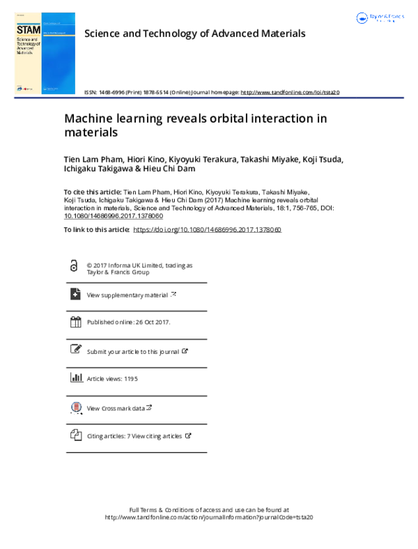(PDF) Machine learning reveals orbital interaction in materials