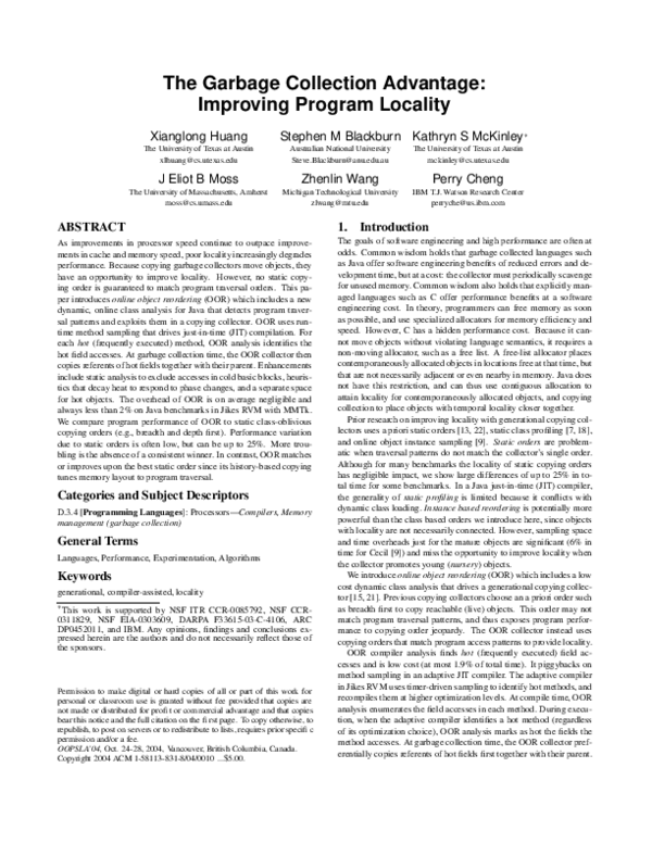 (PDF) The garbage collection advantage