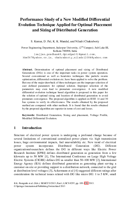 (PDF) Performance Study of a New Modified Differential Evolution ...