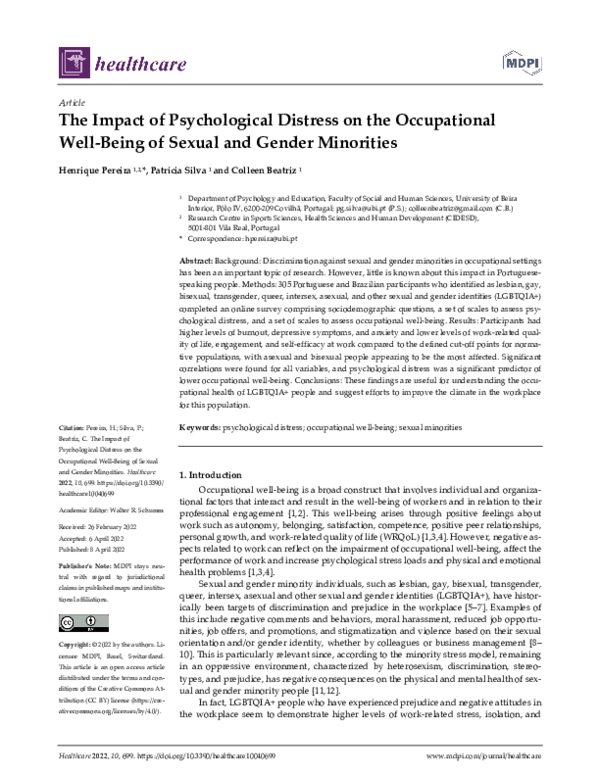 (PDF) The Impact of Psychological Distress on the Occupational Well ...
